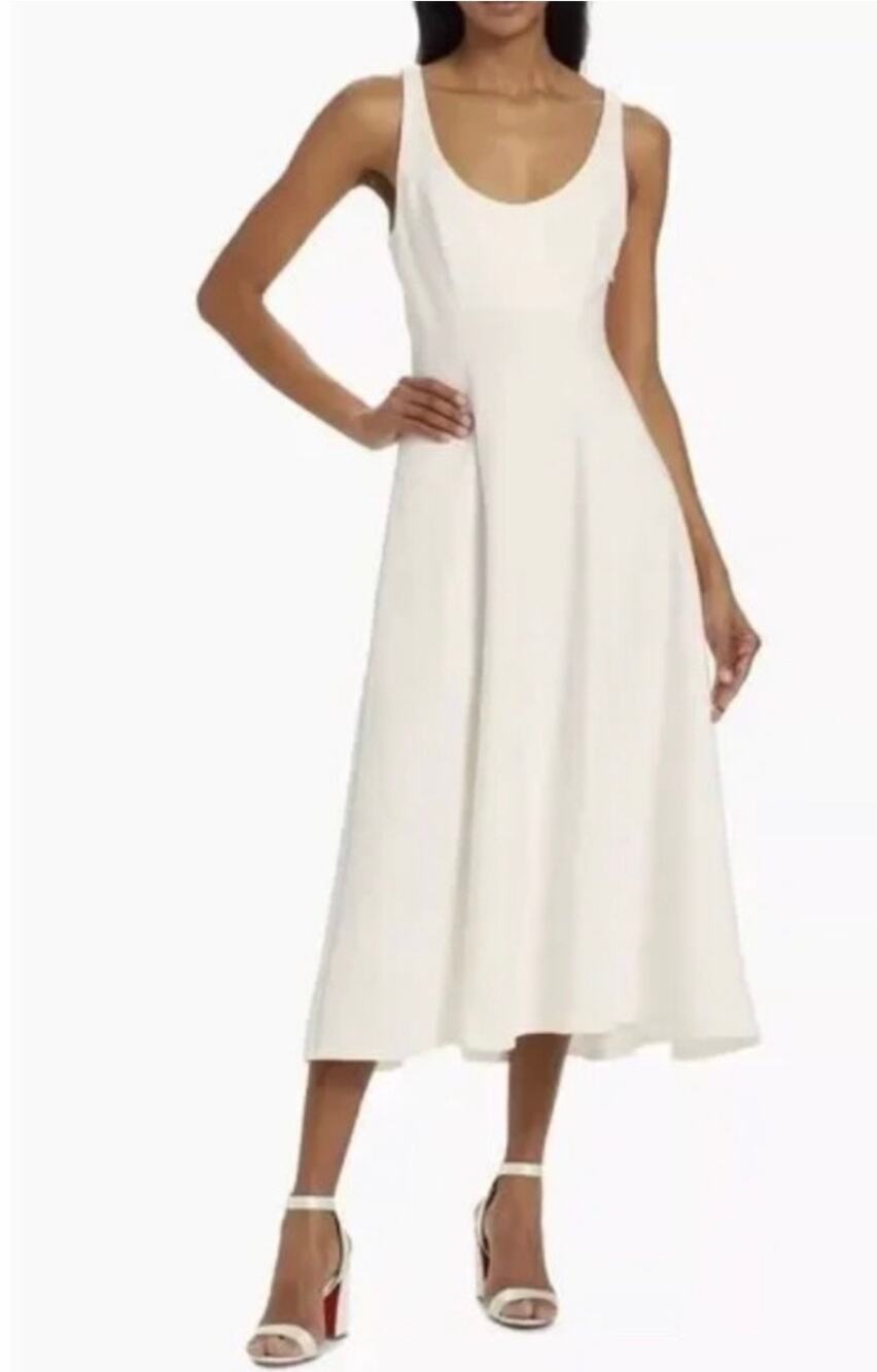 Reformation Mikol Dress Ivory/White Midi A-Line Tank Dress Size L NWT Minimalist